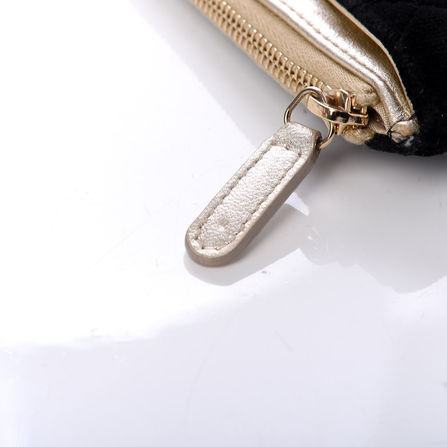 Chanel Velvet Metallic Lambskin Quilted Cosmetic Case Black 8 of 8
