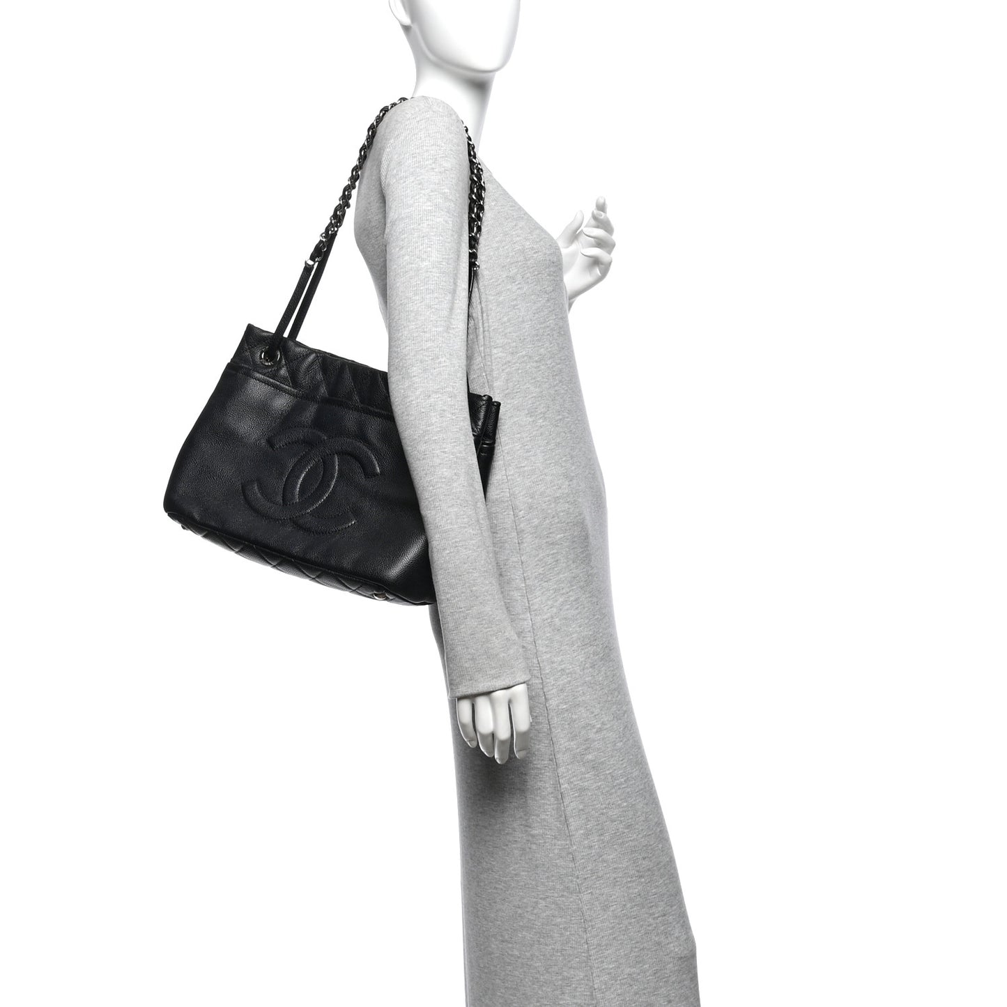 Caviar Quilted CC Timeless Soft Tote Black
