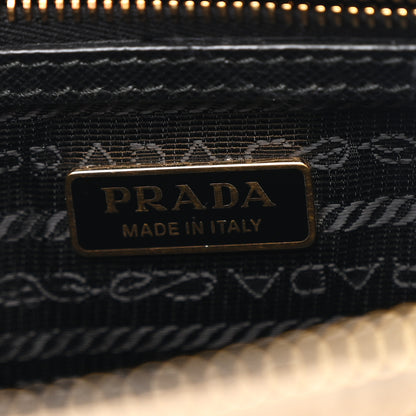 Prada Jacquard Saffiano Triangolo Symbole Embroidered Mini Galleria Double Zip Tote Black Corda 6 of 10