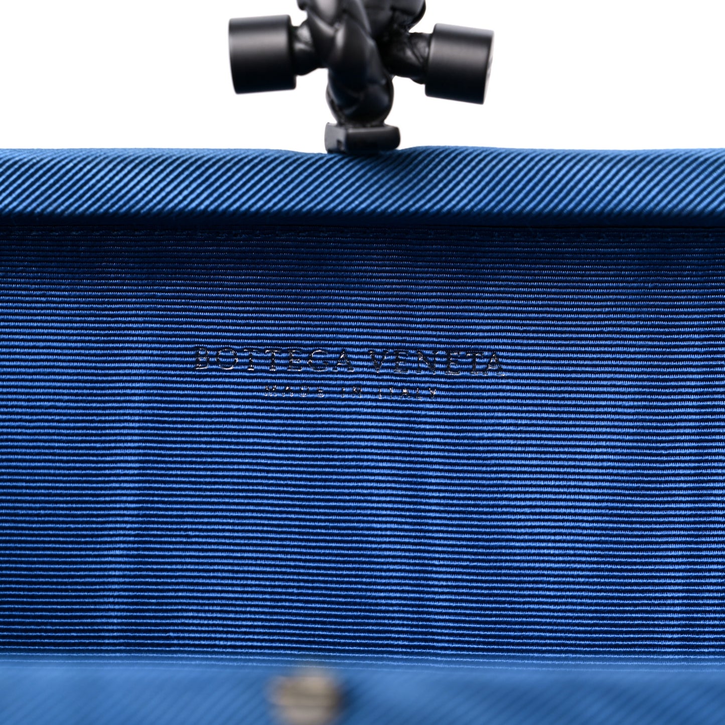 Silk Faille Intrecciato Knot Clutch Blue