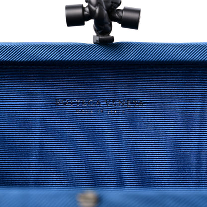 Bottega Veneta Silk Faille Intrecciato Knot Clutch Blue 6 of 8