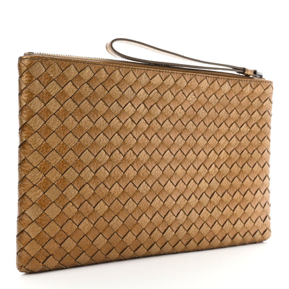 Bottega Veneta Cervo Intrecciato Wristlet Zip Pouch New Bronze 3 of 7