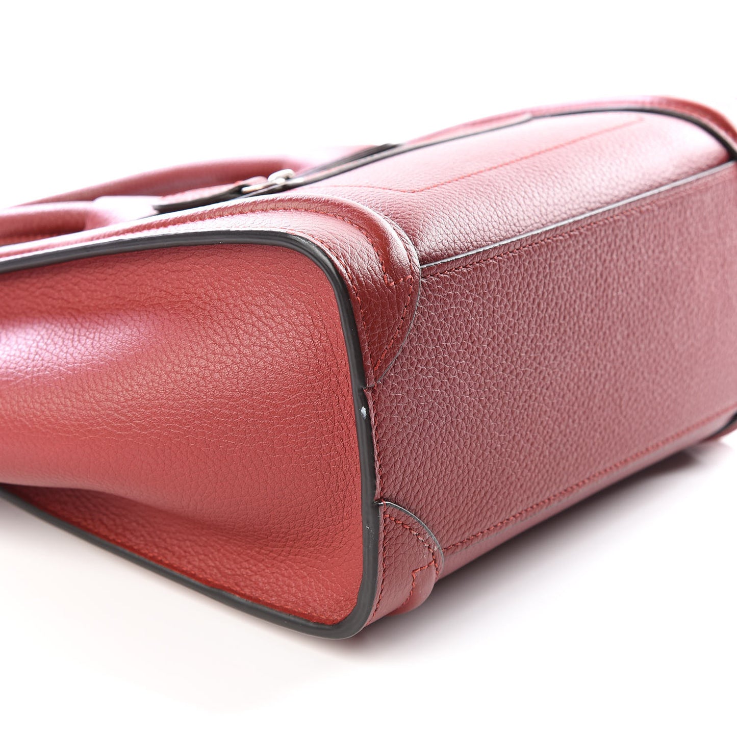 Drummed Calfskin Nano Luggage Merlot