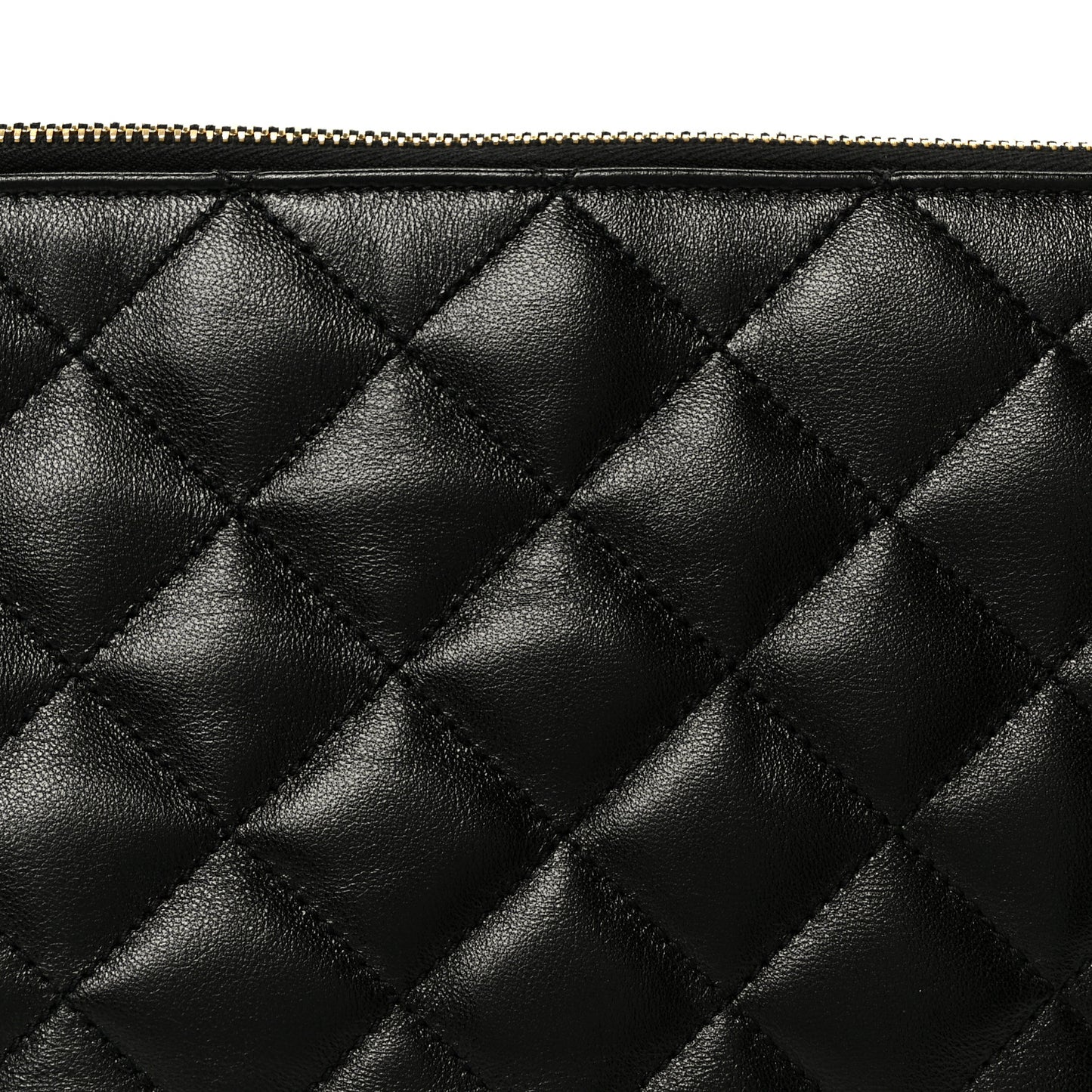 Lambskin Quilted Cassandre Cosmetic Pouch Black