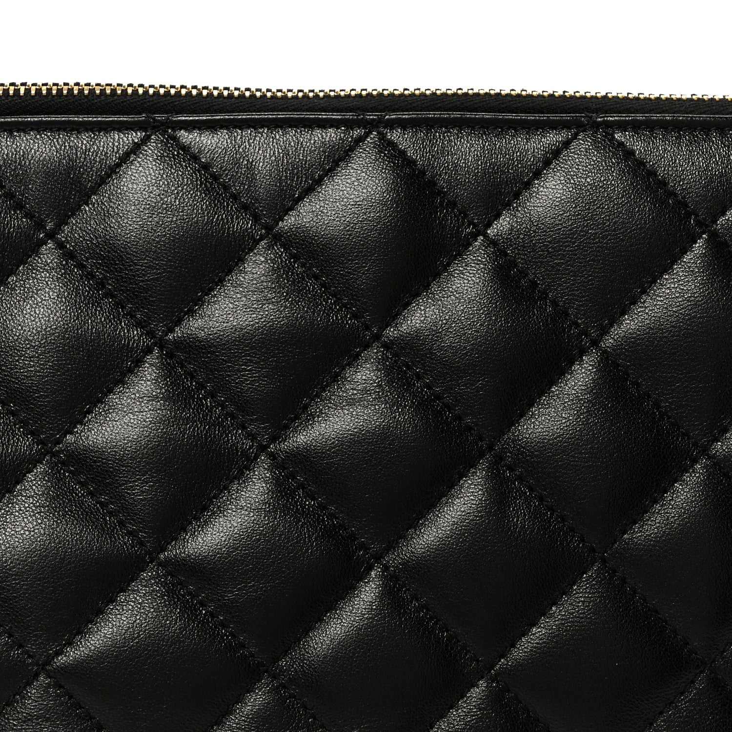 Saint Laurent Lambskin Quilted Cassandre Cosmetic Pouch Black 9 of 11
