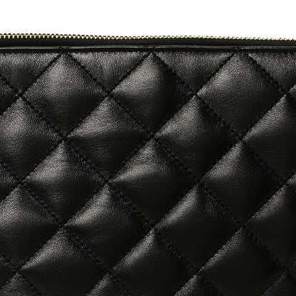 Saint Laurent Lambskin Quilted Cassandre Cosmetic Pouch Black 9 of 11