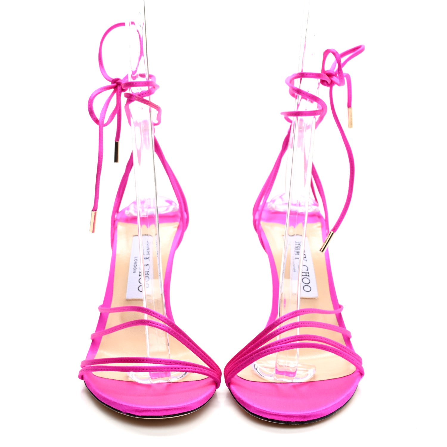 Jimmy Choo Satin Anita 85 Sandals 39 Fuchsia 2 of 11