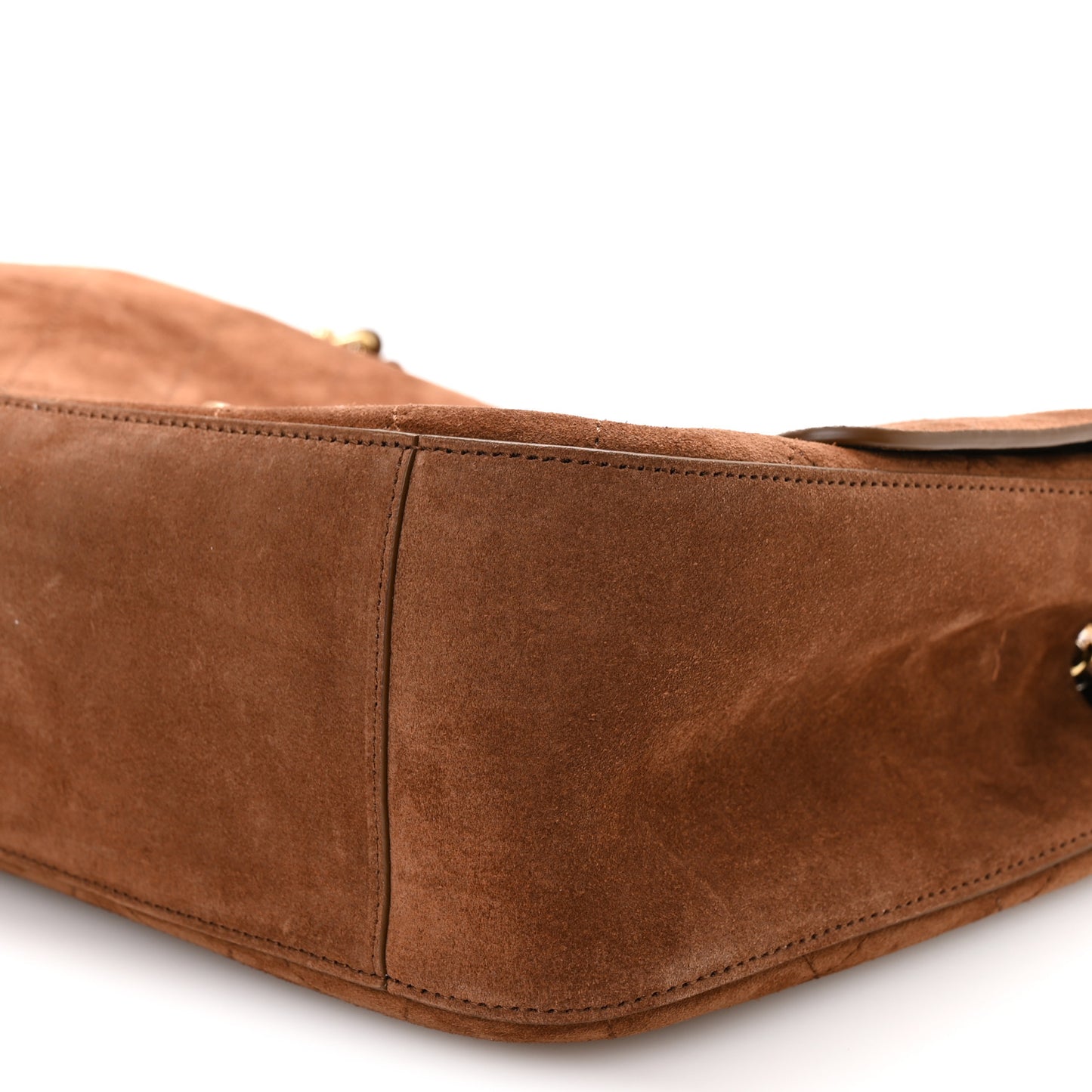 Suede Calfskin Small Souplissimo Maxi Flap Camel