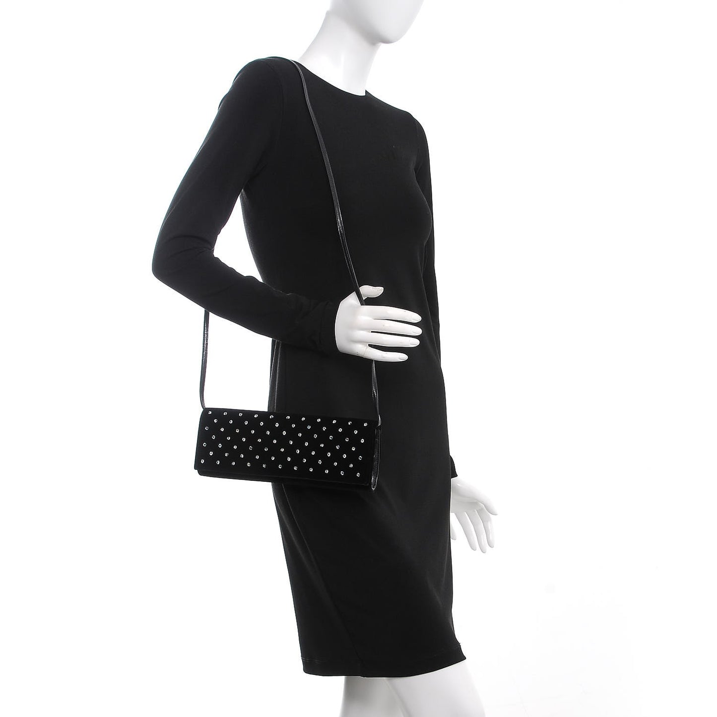 Velvet Crystal Fetiche Clutch Nero Black
