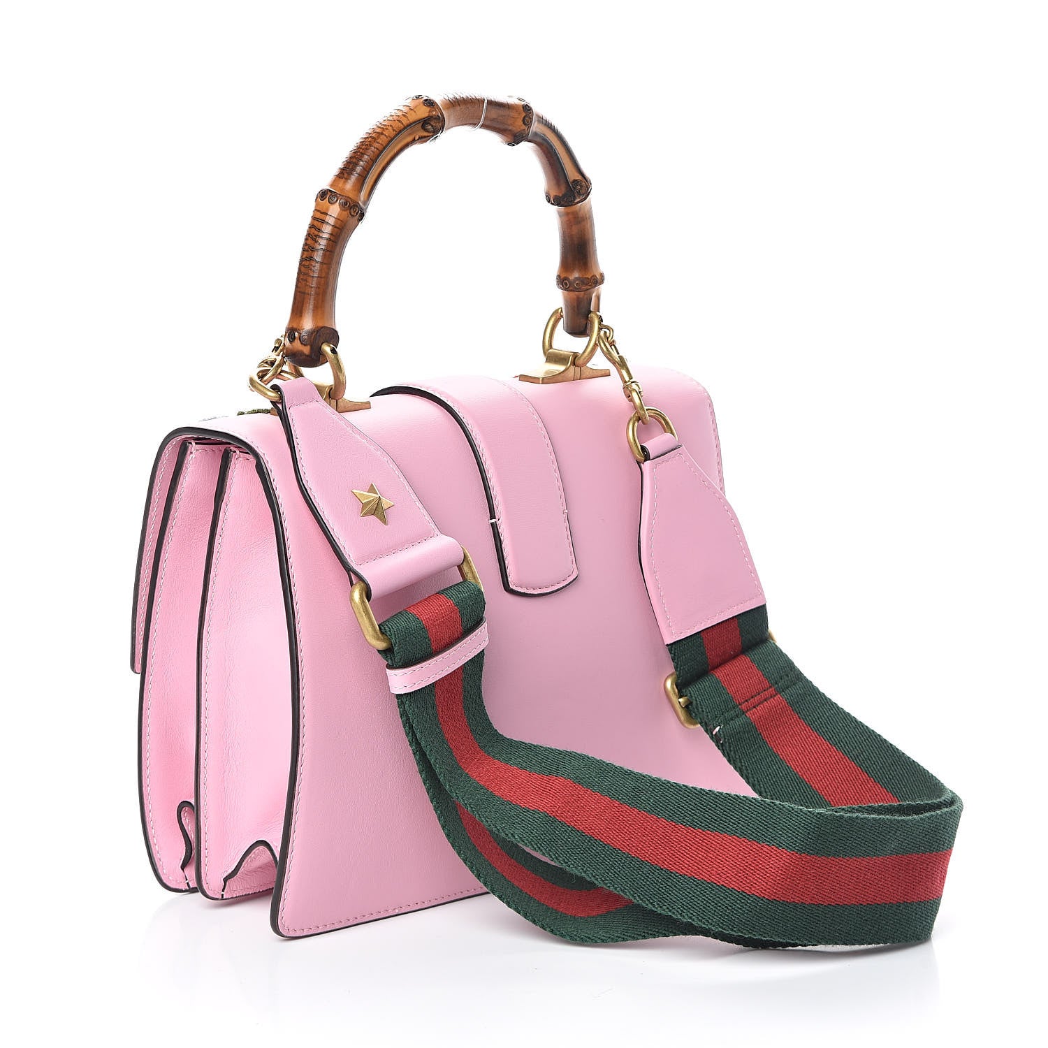 Gucci Calfskin Bamboo Web Embroidered Medium Dionysus Top Handle Bag Pink 3 of 9