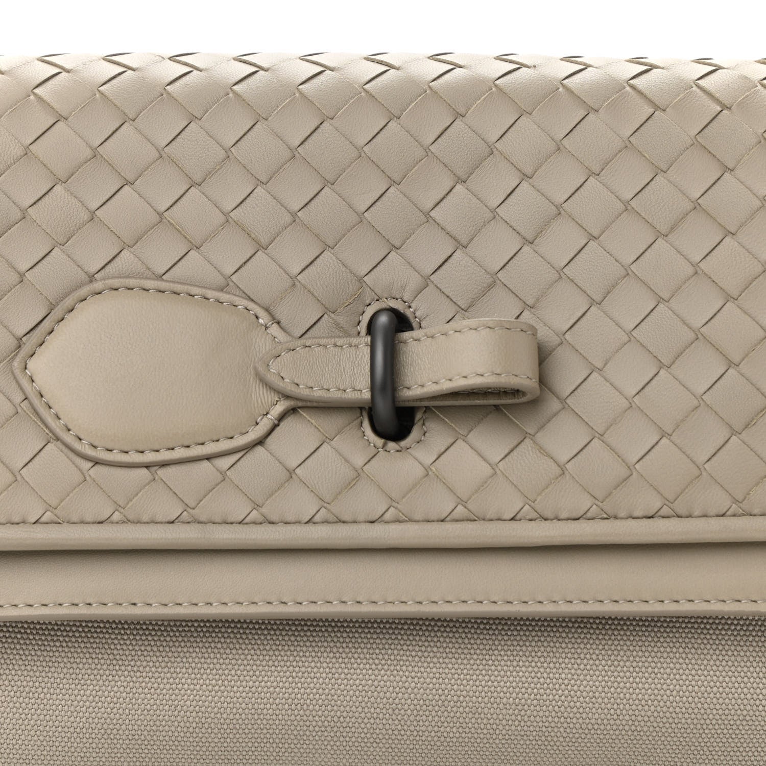 Bottega Veneta Nappa Intrecciato Canvas Safari Flap Shoulder Bag Sand 7 of 9