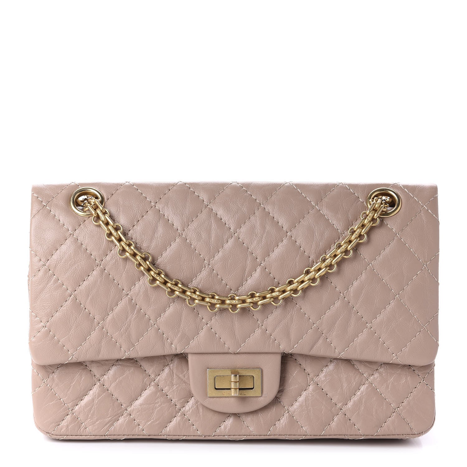 Chanel Aged Calfskin Quilted 2.55 Reissue 225 Flap Light Beige 1 of 12