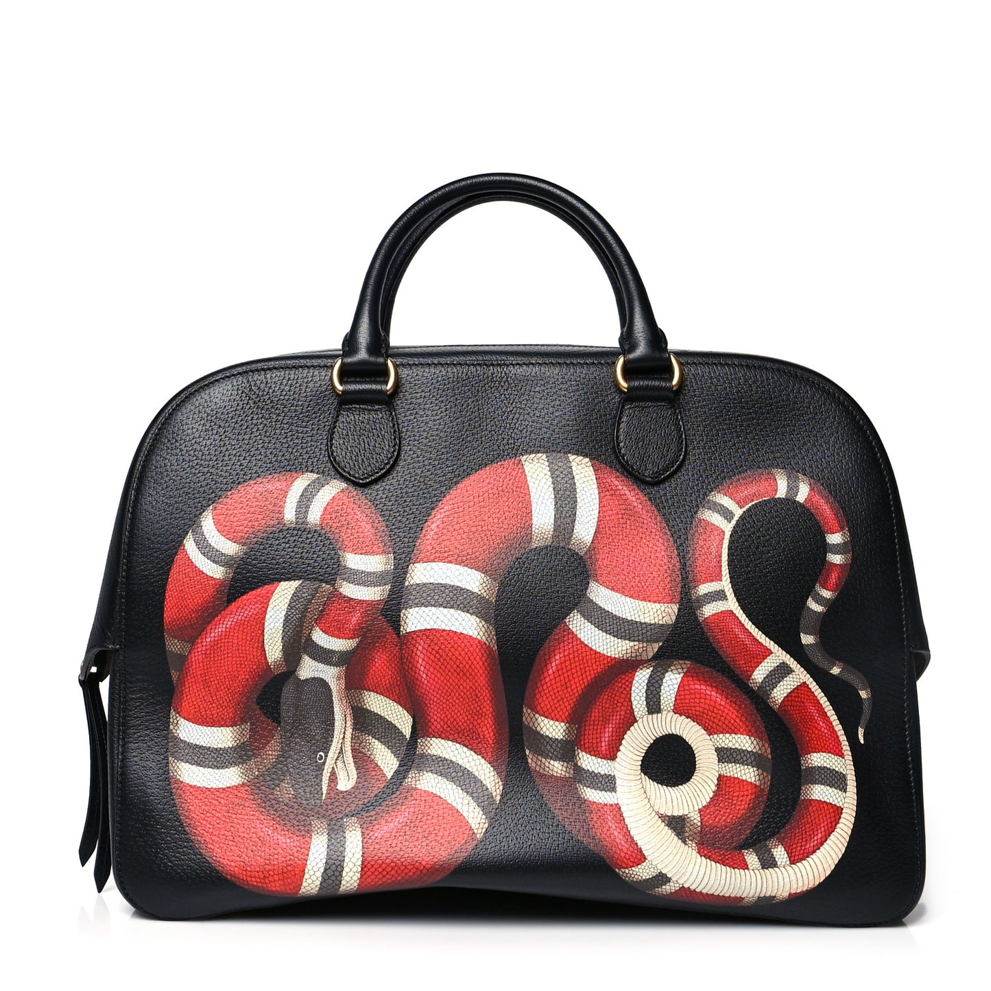 Calfskin Kingsnake Print Duffle Black