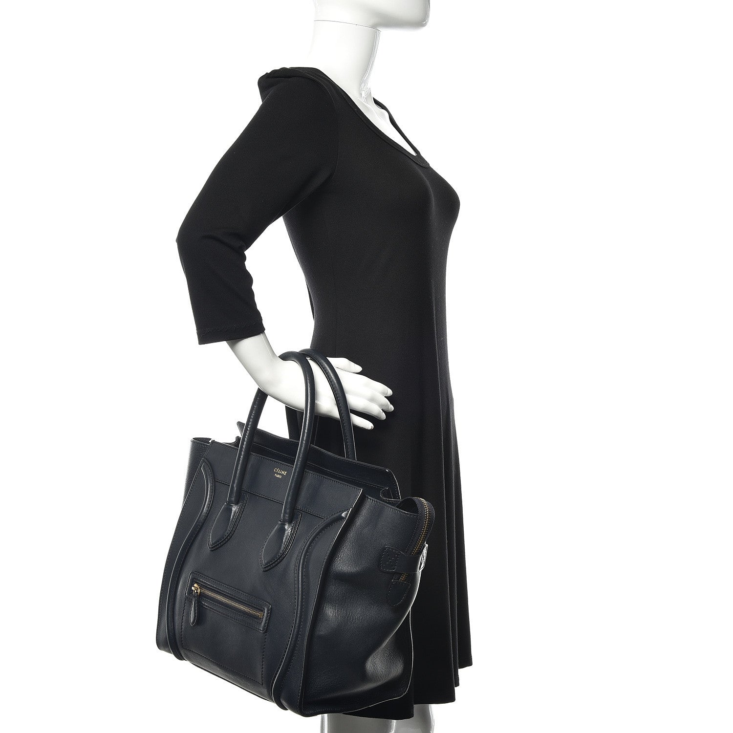 Celine Smooth Calfskin Mini Luggage Ink 2 of 16
