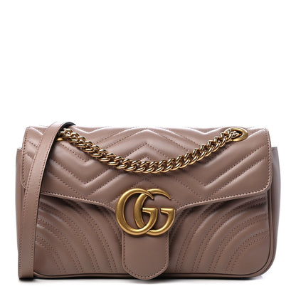 Gucci Calfskin Matelasse Small GG Marmont Shoulder Bag Porcelain Rose 1 of 9