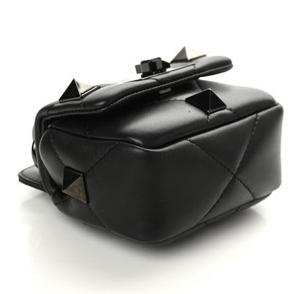 Valentino Garavani Nappa Monochrome Mini Roman Stud The Shoulder Bag Black 5 of 9