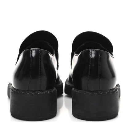 Prada Spazzolato Metal Triangle Logo 50mm Loafers 40 Black 6 of 10
