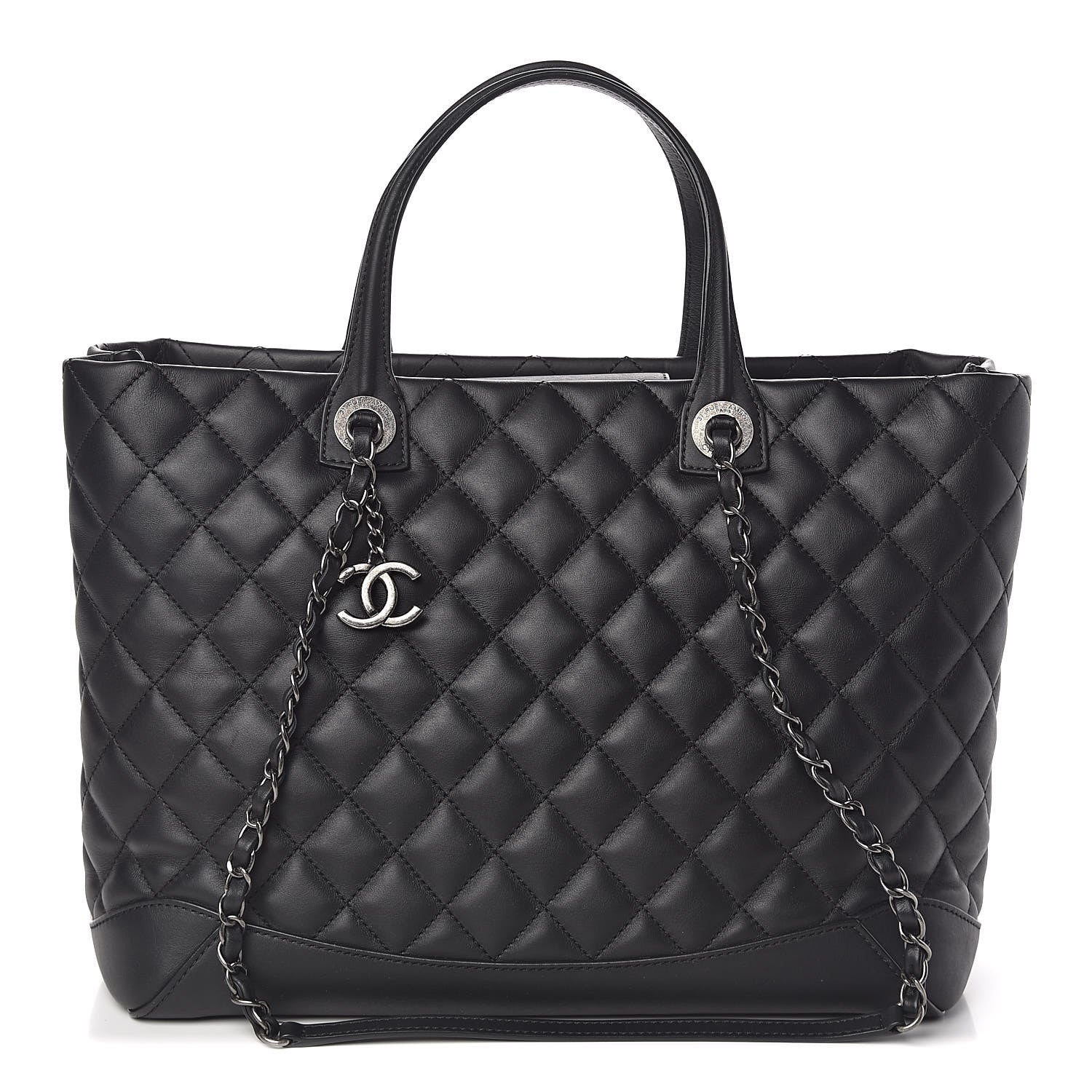 Chanel Calfskin Quilted Large Easy Shopping Tote Black 1 of 11