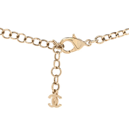 Chanel Crystal CC Letter Chain Necklace Gold Gold 5 of 6