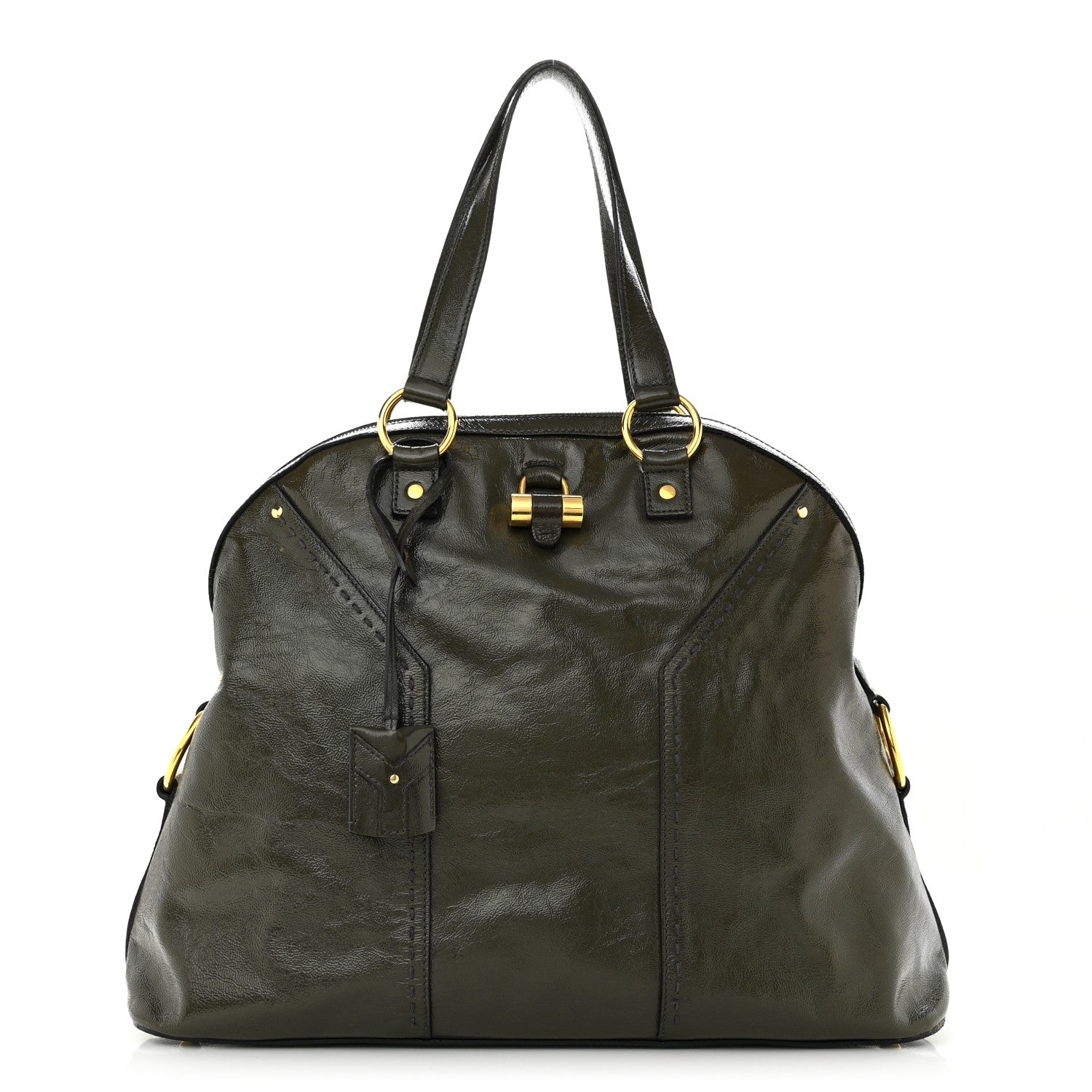 Saint Laurent Patent Leather Oversized Muse Dark Grey 1 of 14