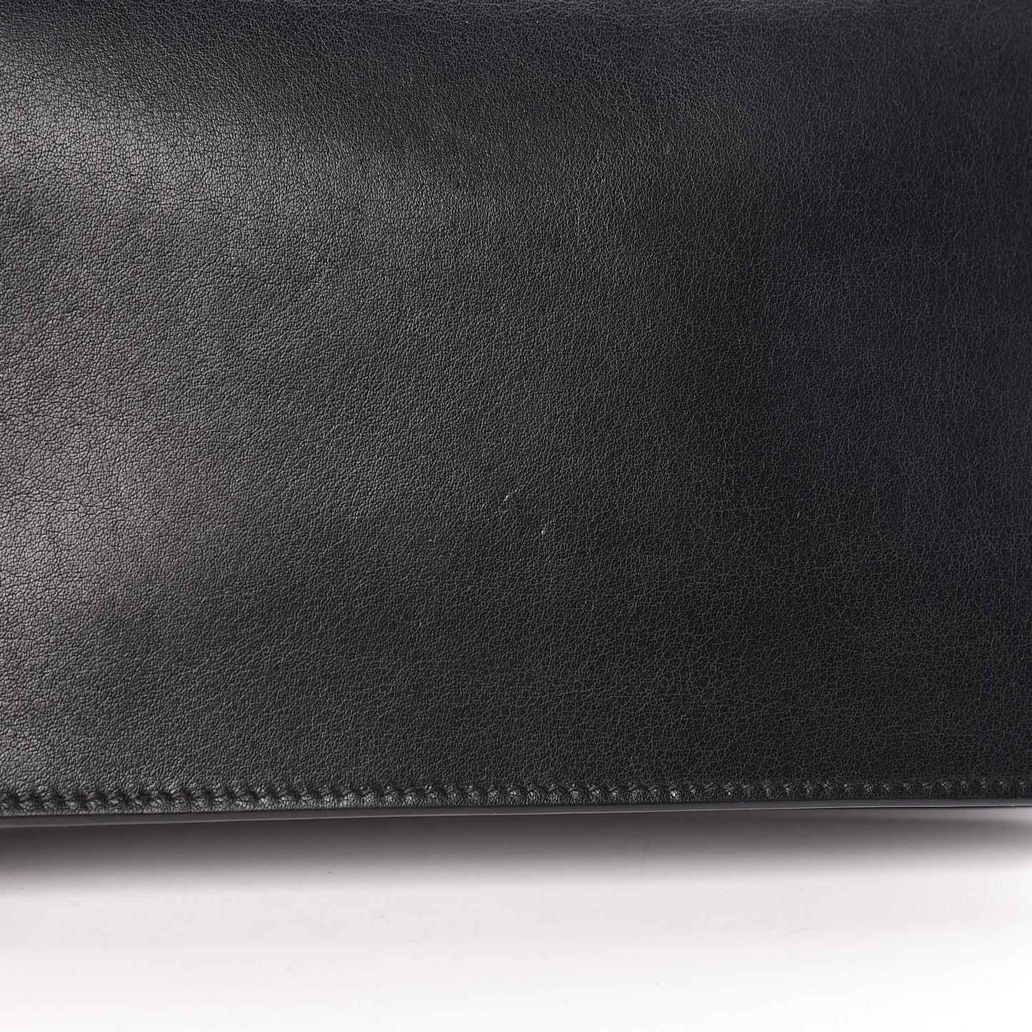 Veau Amp Plate Gold Chain Wallet Black