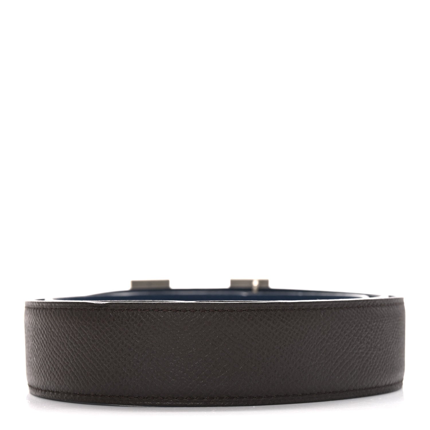 Hermes Epsom 32mm H Belt 90 36 Chocolate Bleu De Malte 2 of 5