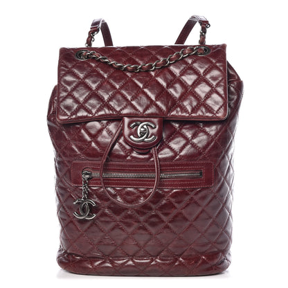 Chanel Glazed Calfskin Quilted Large Salzburg Backpack Burgundy 1 of 18