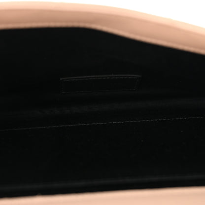 Saint Laurent Grain De Poudre Matelasse Chevron Monogram Envelope Clutch Dark Beige 5 of 12