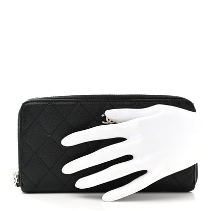 Chanel Caviar Quilted Large Gusset Zip Around Wallet Black 2 of 9