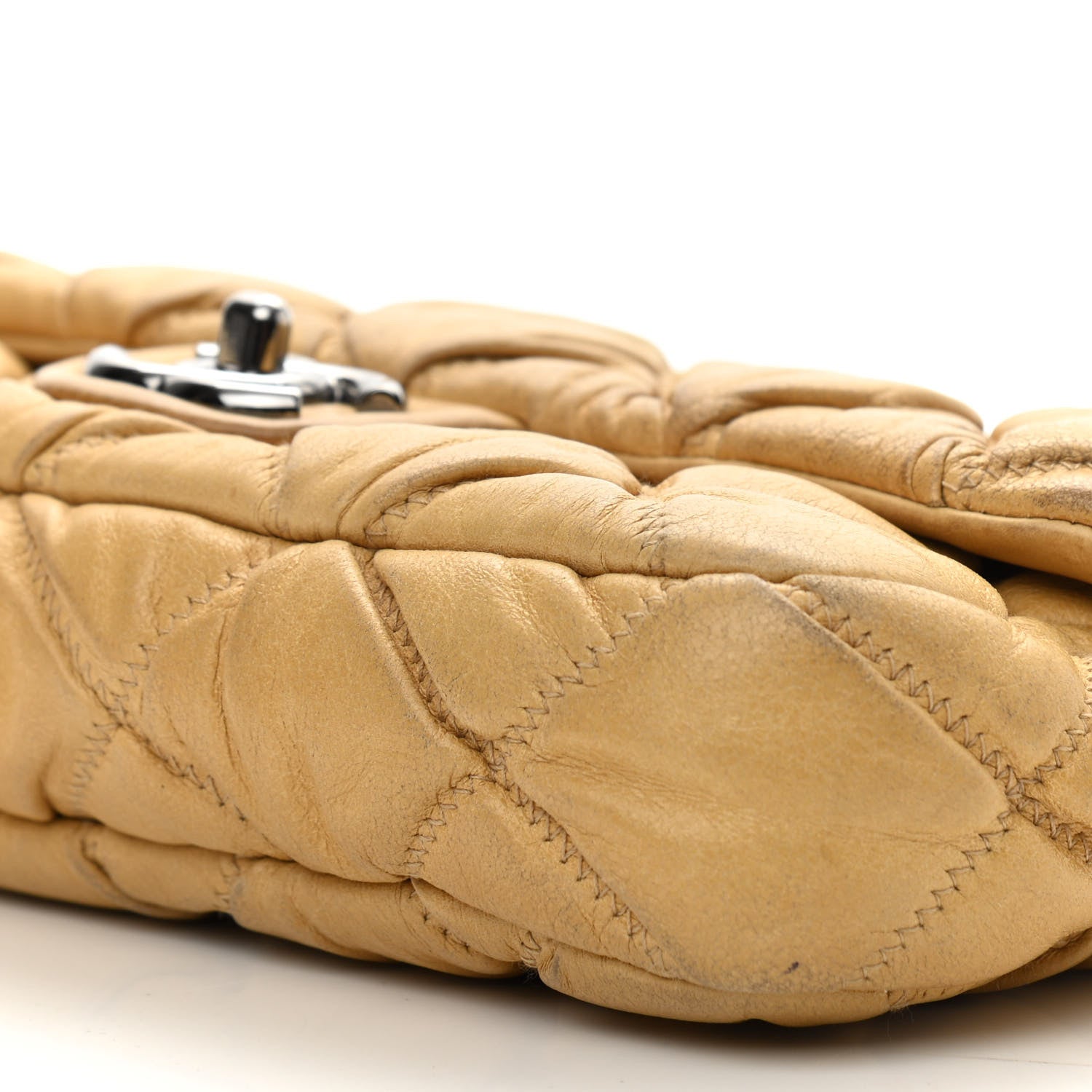 Chanel Calfskin Quilted Medium Bubble Quilt Flap Bag Beige 10 of 11