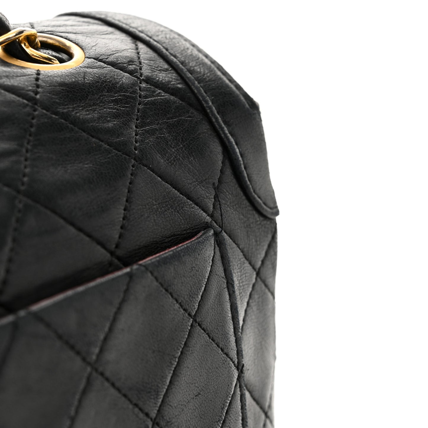Lambskin Quilted Medium Single Flap Black