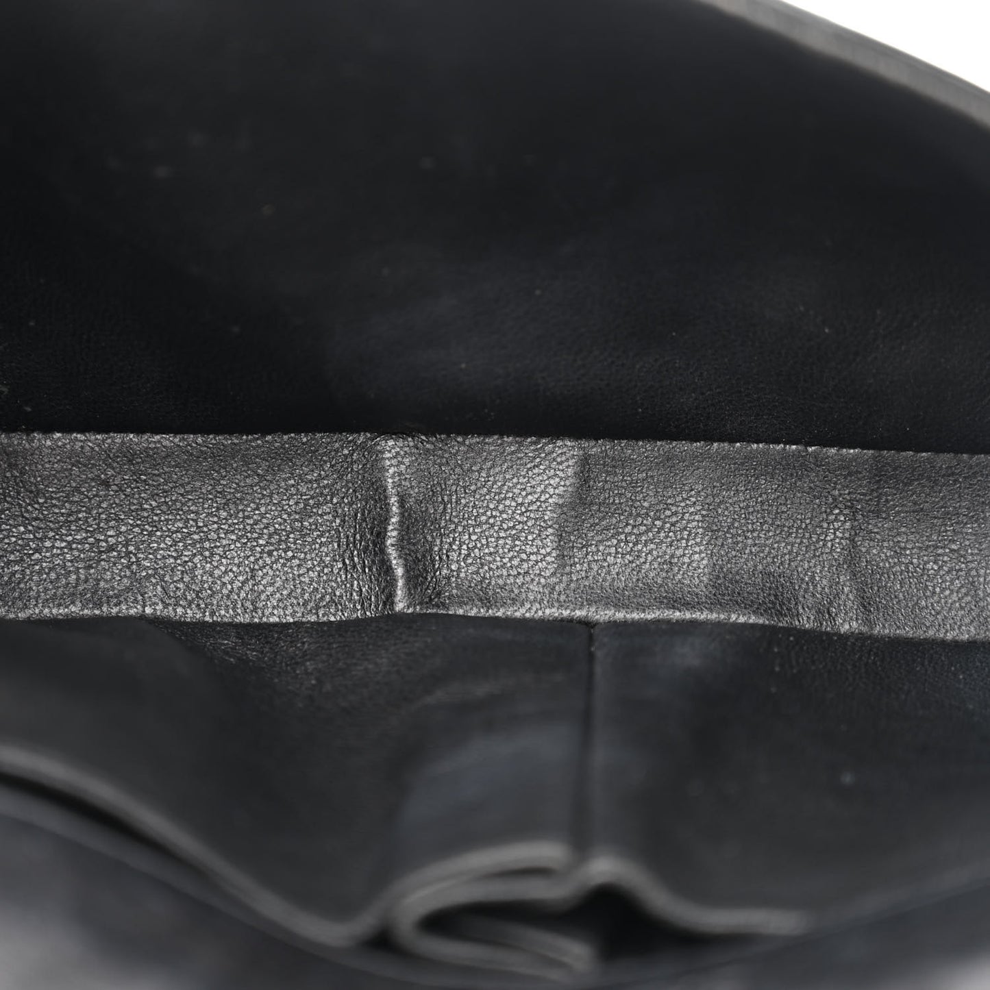 Patent Quilted East West Chocolate Bar Flap Black