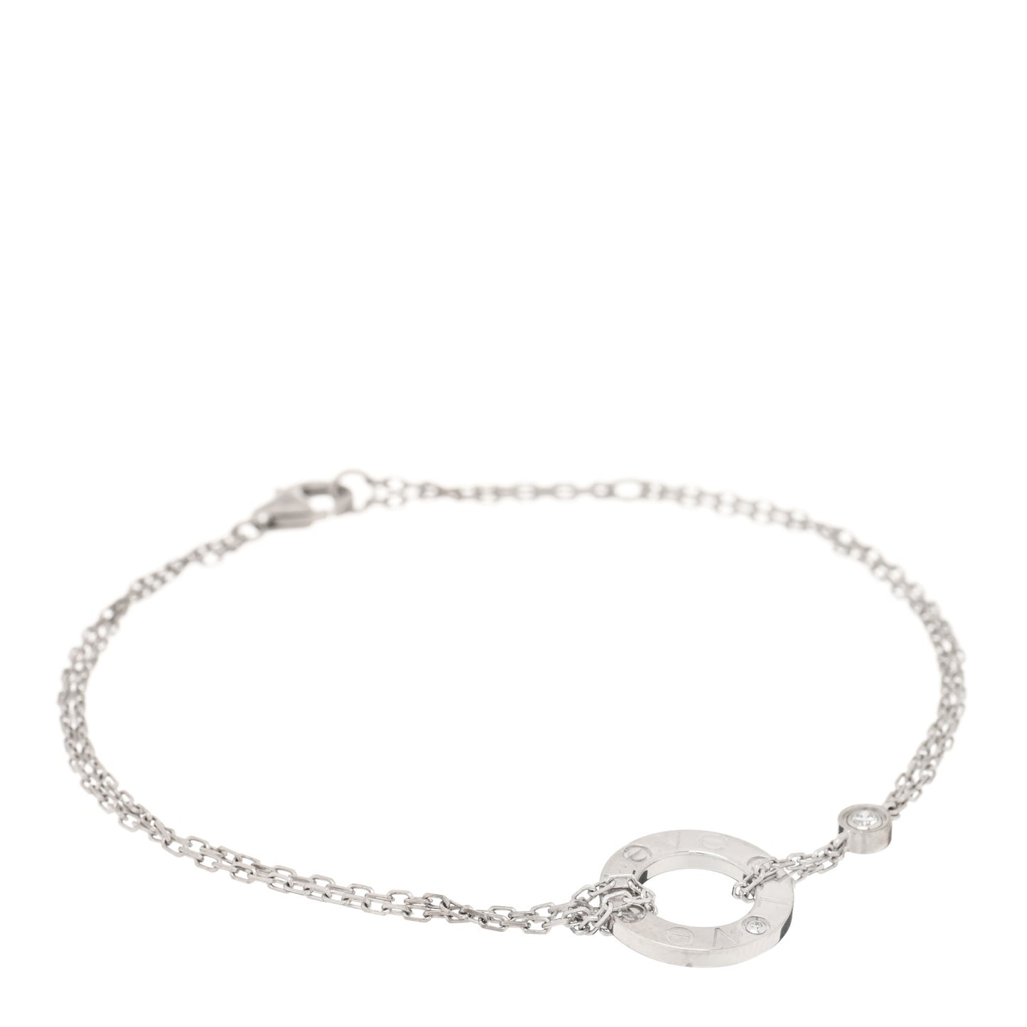 18K White Gold Diamond LOVE Bracelet
