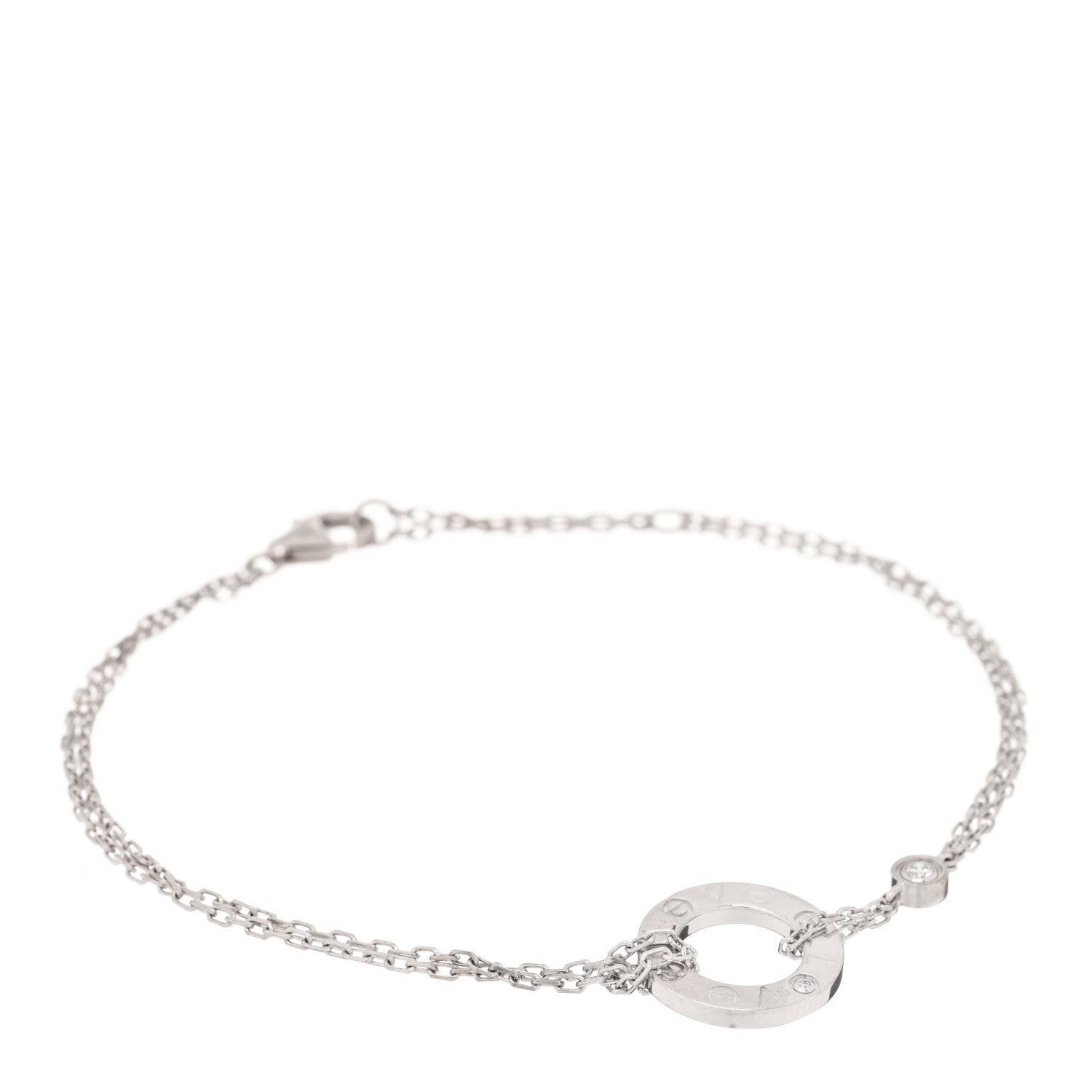 Cartier 18K White Gold Diamond LOVE Bracelet 1 of 3