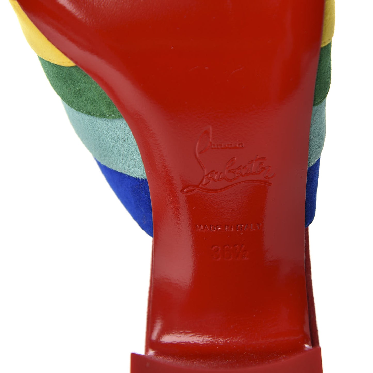 Veau Velours Rainbow Degradouce 55 Slide Sandals 36.5 Multicolor