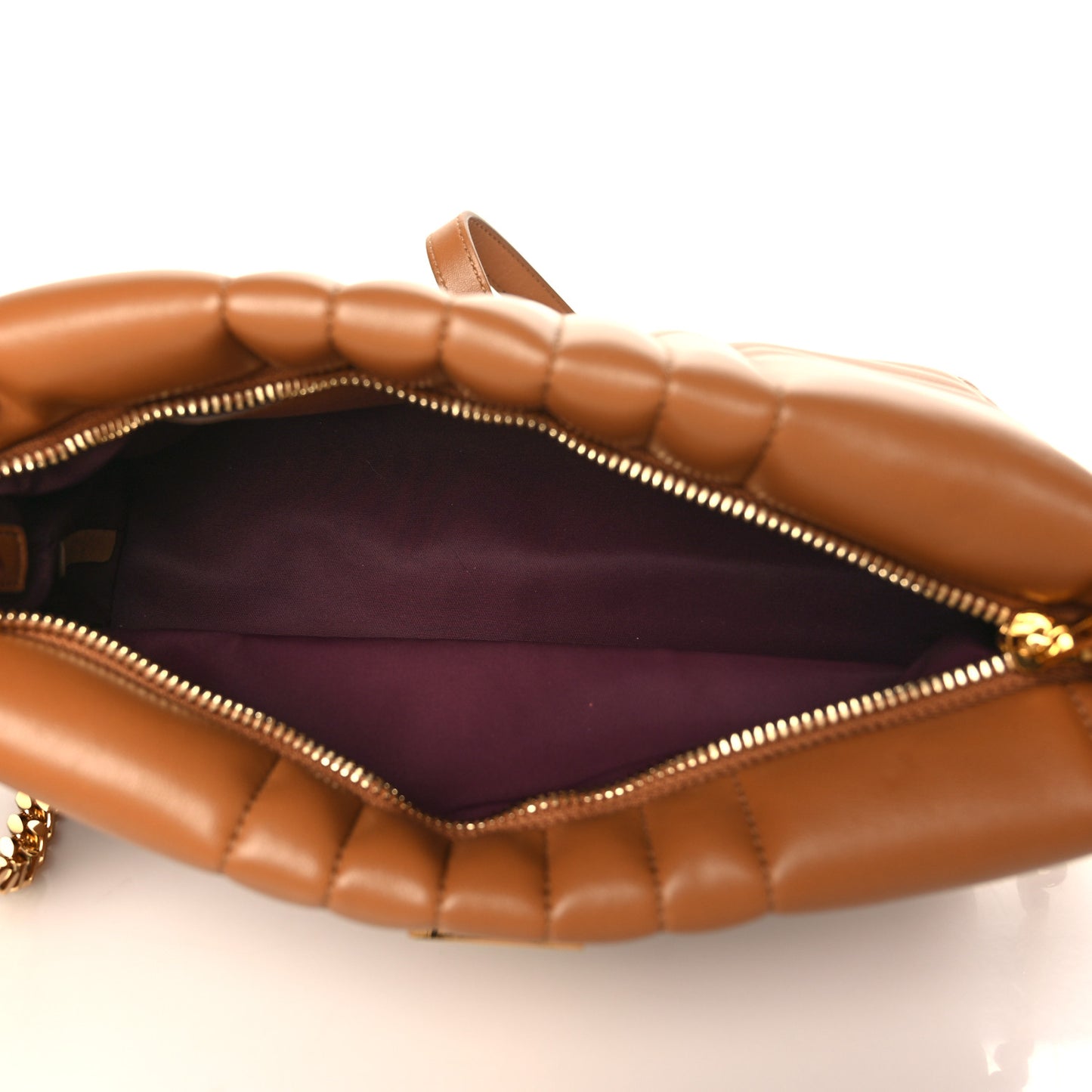 Lambskin Quilted Small Soft Lola Bag Maple Brown