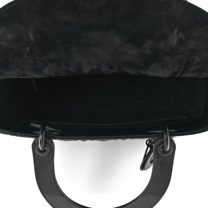 Christian Dior Calfskin Cannage Diamond Cannage Medium Lady Dior Black 5 of 11