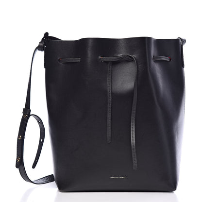 Mansur Gavriel Vegetable Tanned Calfskin Bucket Bag Black Flamma 3 of 18