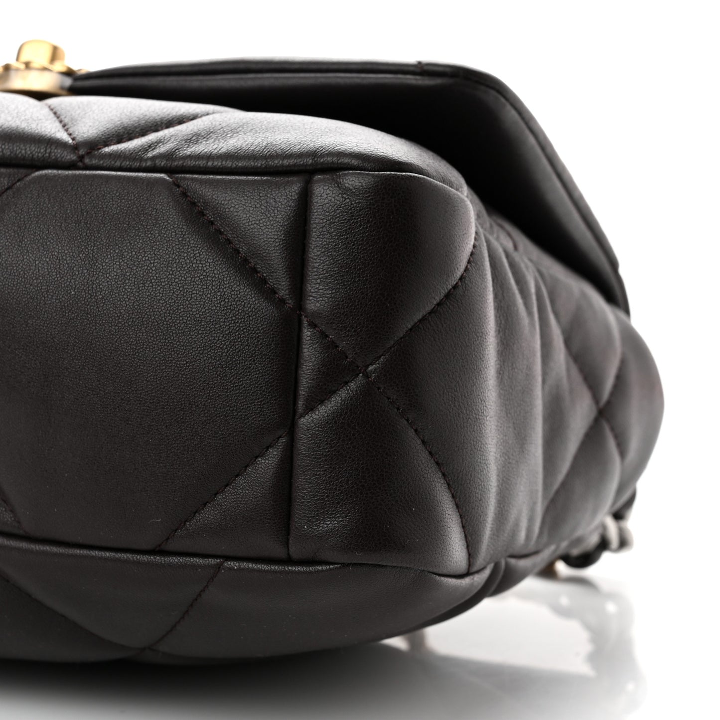 Lambskin Quilted Medium Chanel 19 Flap Dark Brown
