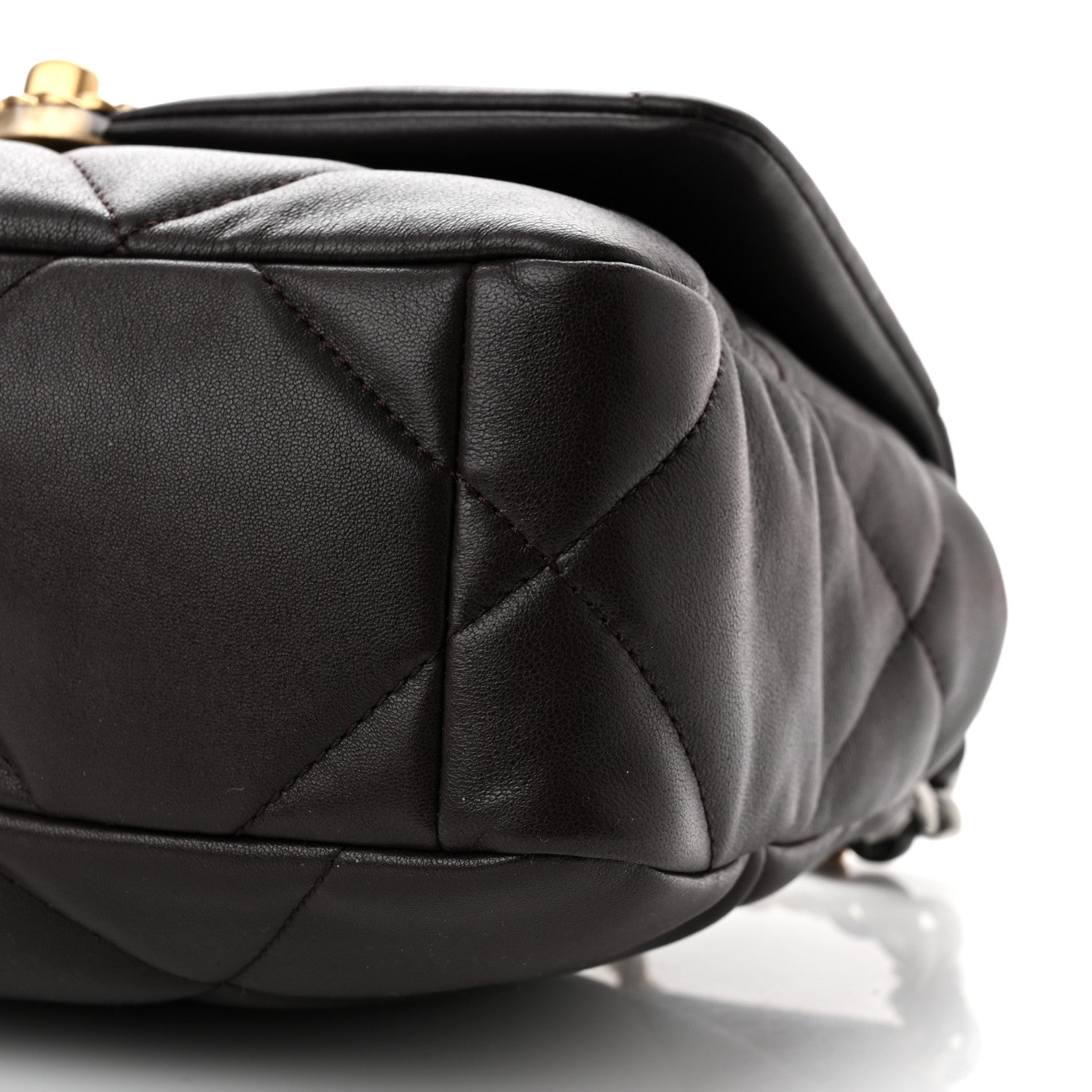 Chanel Lambskin Quilted Medium Chanel 19 Flap Dark Brown 10 of 11