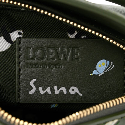 Loewe X SUNA FUJITA Satin Calfskin Mini Pandas Puzzle Edge Bag Bottle Green 6 of 10