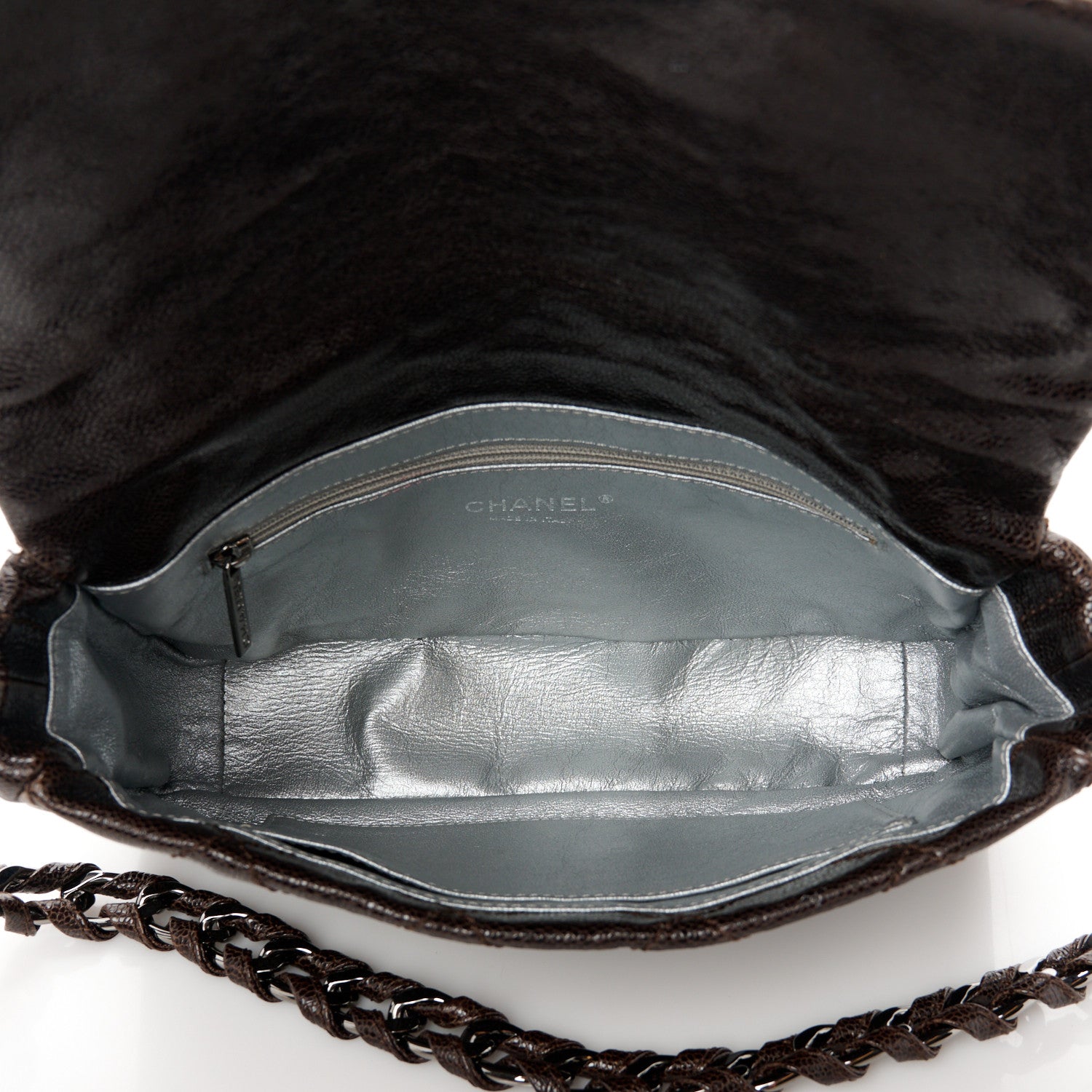 Chanel Glazed Caviar Quilted Modern Chain Flap Dark Brown 5 of 12
