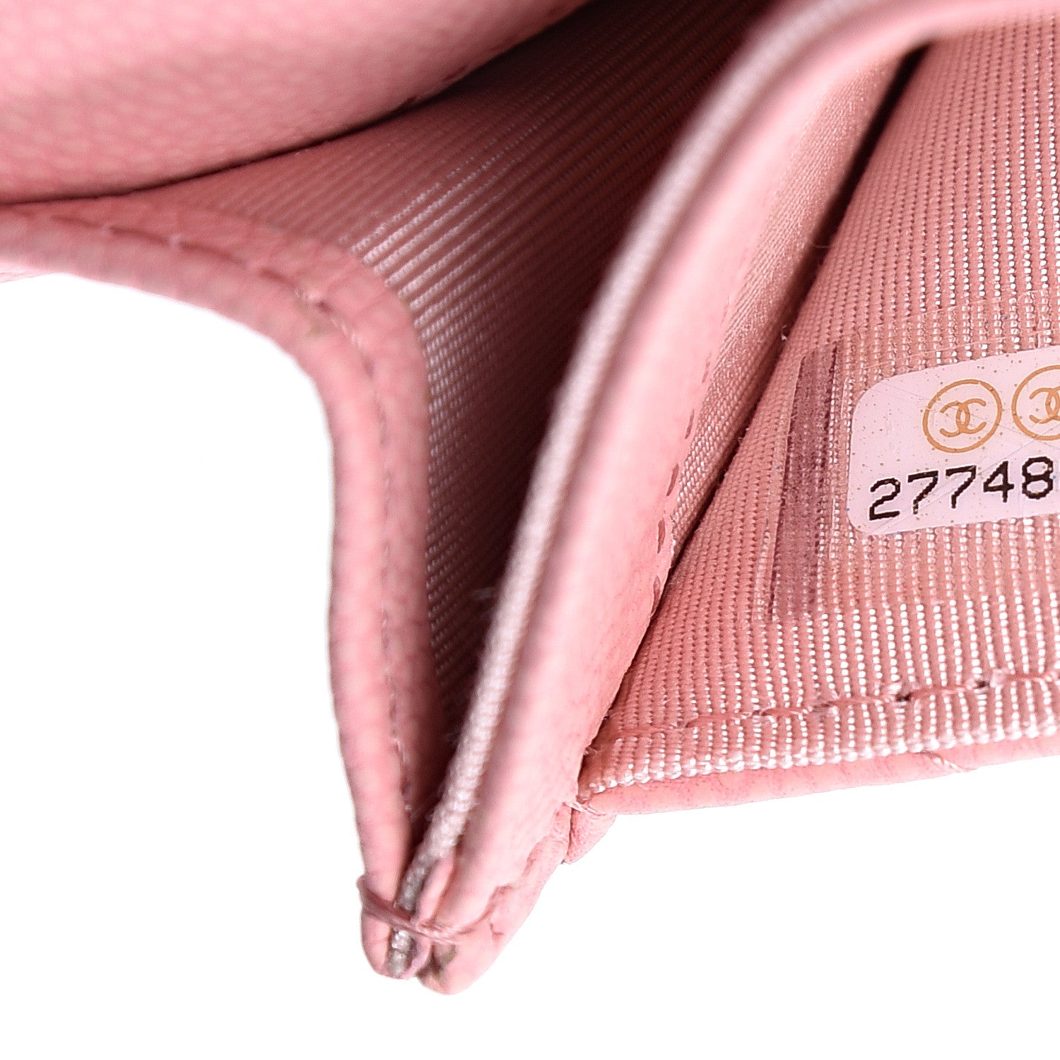 Chanel Matte Caviar Chevron Quilted Flap Card Holder Pink 9 of 10