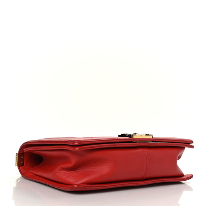 Chanel Lambskin Embossed New Medium Boy Cube Flap Red 3 of 9