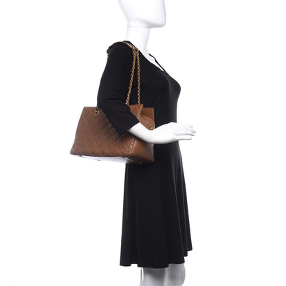 Chanel Lambskin Quilted Diamond CC Shoulder Bag Brown 2 of 9