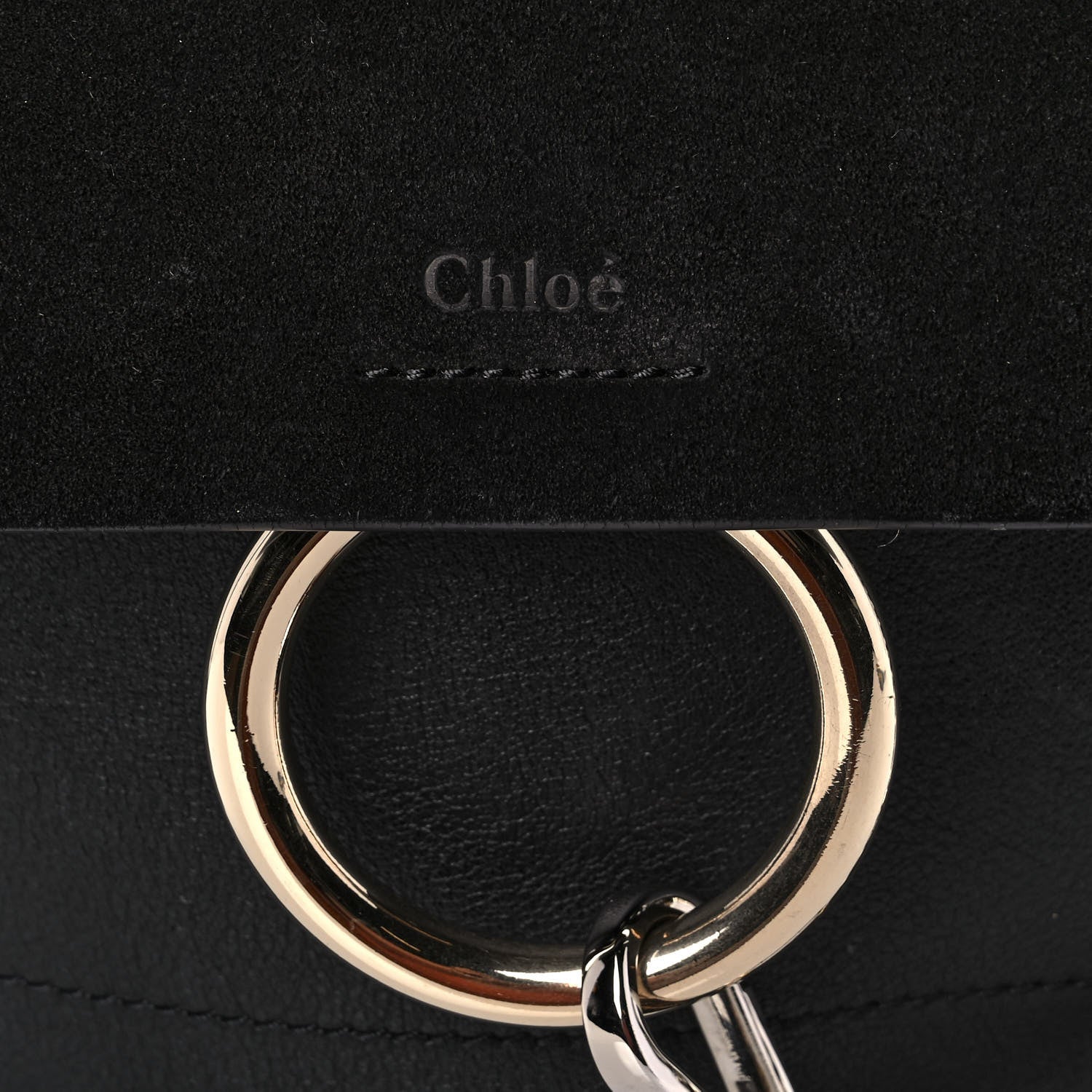 Chloe Suede Calfskin Faye Backpack Black 9 of 10