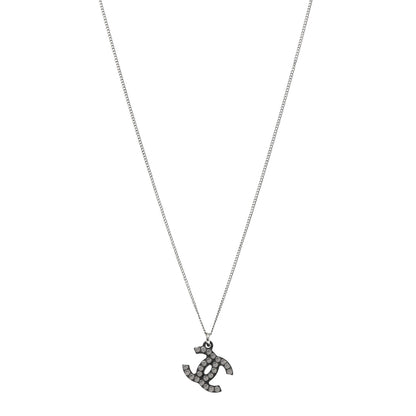 Chanel Resin Metal Studded CC Necklace Black 1 of 6