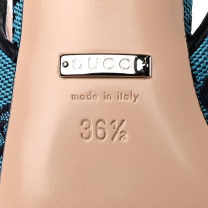 Gucci Monogram Multicolor Matelasse Nappa Double G 55mm Slingback Pumps 36.5 Light Blue 8 of 12
