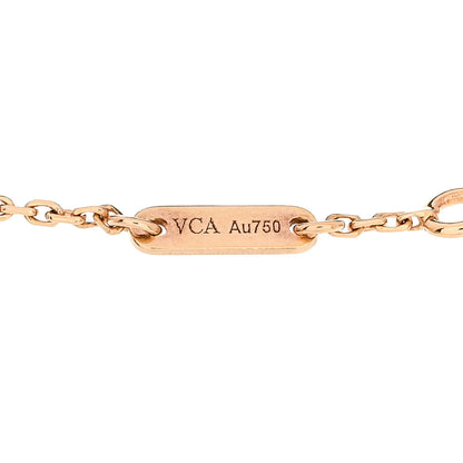 Van Cleef & Arpels 18K Rose Gold Carnelian Sweet Alhambra Bracelet 3 of 5