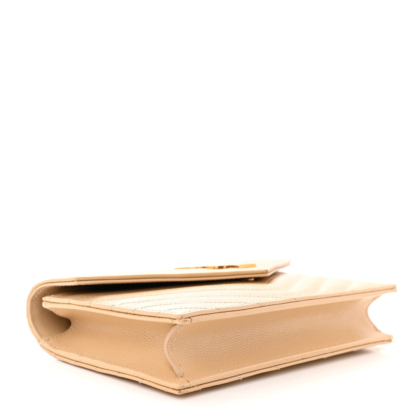 Grain De Poudre Matelasse Chevron Monogram Envelope Chain Wallet Nude Powder